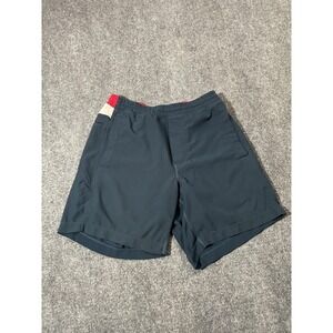 Birddogs Shorts Mens Medium Navy Red Lined Athletic Stretch Swim Trunks